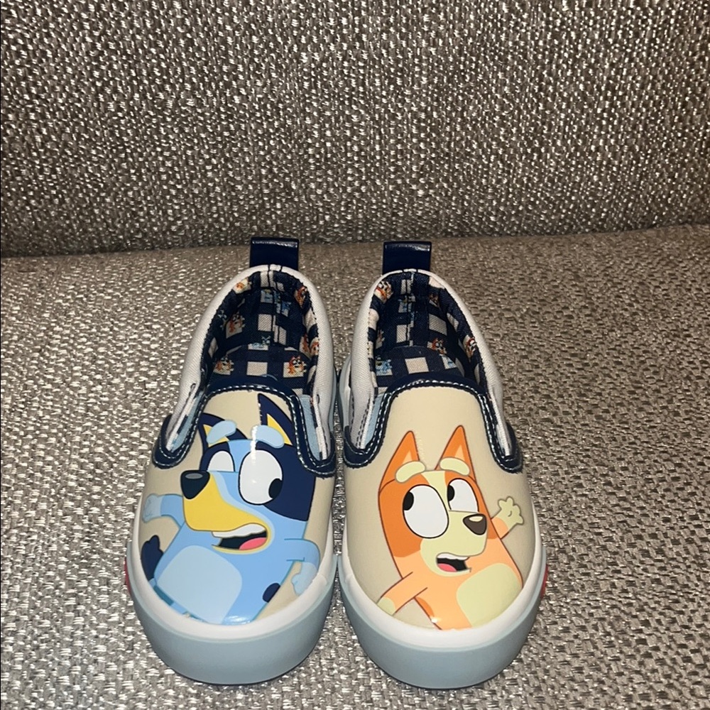 Kids Slip-On Shoes - Blue and Tan